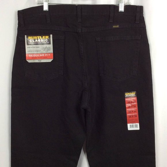 NWT Rustler Classic Regular Fit Straight Leg Jeans Mens Size 36x34 Heavyweight - Picture 5 of 8